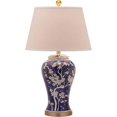 thumbnail image 1 of SAFAVIEH Spring 29 in. Table Lamp with Off-White Cotton Shade, Navy, Set of 2, 1 of 5
