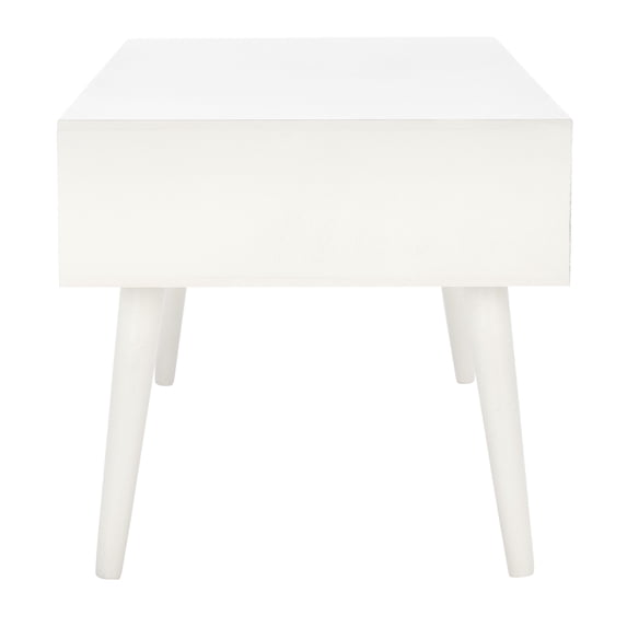 SAFAVIEH Squall Rustic Square 1 Shelf Coffee Table, Burnt White