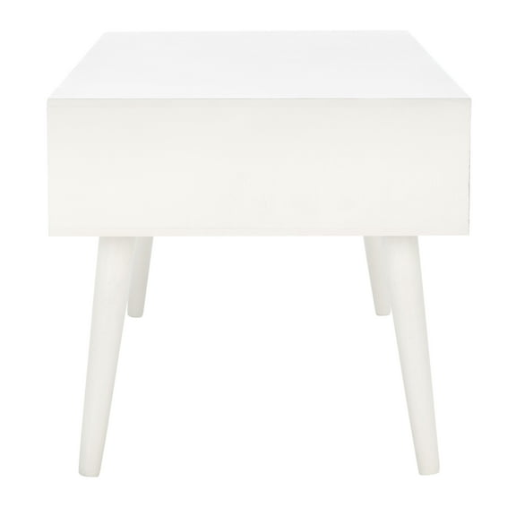 SAFAVIEH Squall Rustic Square 1 Shelf Coffee Table, Burnt White