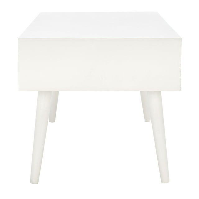 SAFAVIEH Squall Rustic Square 1 Shelf Coffee Table, Burnt White