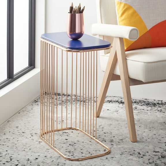 Safavieh Stafford Morden Wood and Metal End Table, Blue / Gold