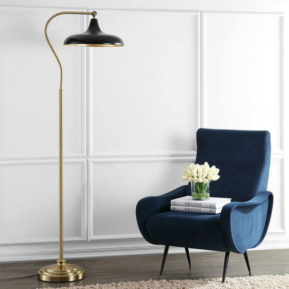 SAFAVIEH Stefan Glam Curved 68 in. H Floor Lamp, Brass/Gold