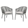 thumbnail image 1 of SAFAVIEH Stefano Stackable Outdoor Patio Rope Chair, Grey/Cushion, Set of 2, 1 of 12