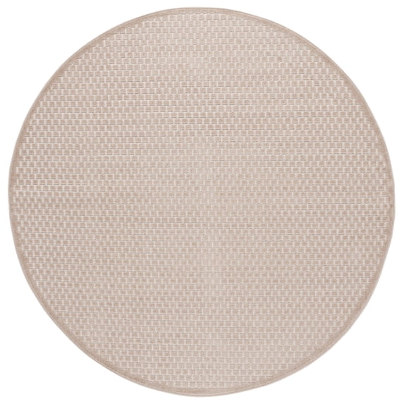 SAFAVIEH Stella Alton Geometric Indoor/Outdoor Area Rug, Beige, 6'7" x 6'7" Round