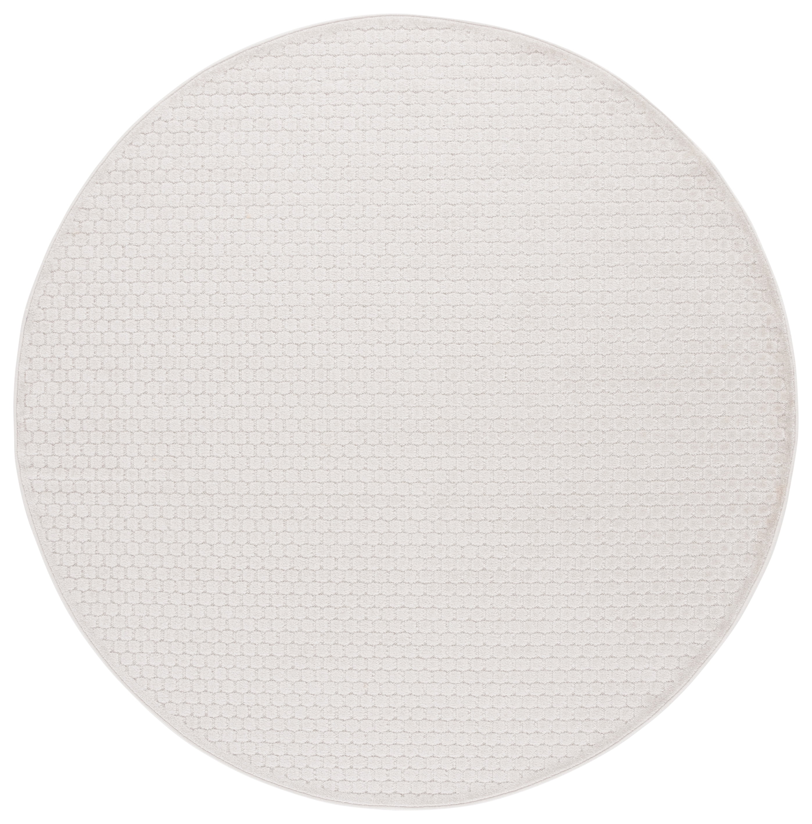 SAFAVIEH Stella Alton Geometric Indoor/Outdoor Area Rug, Ivory, 6'7" x 6'7" Round