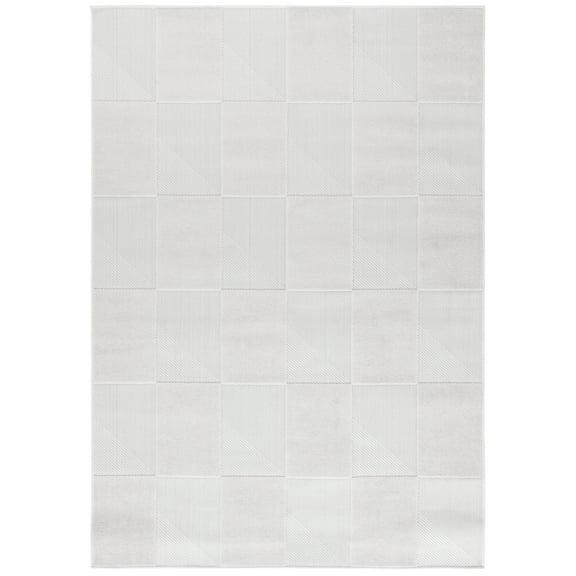 SAFAVIEH Stella Baldwin Checkered Indoor/Outdoor Area Rug, Ivory, 4' x 6'