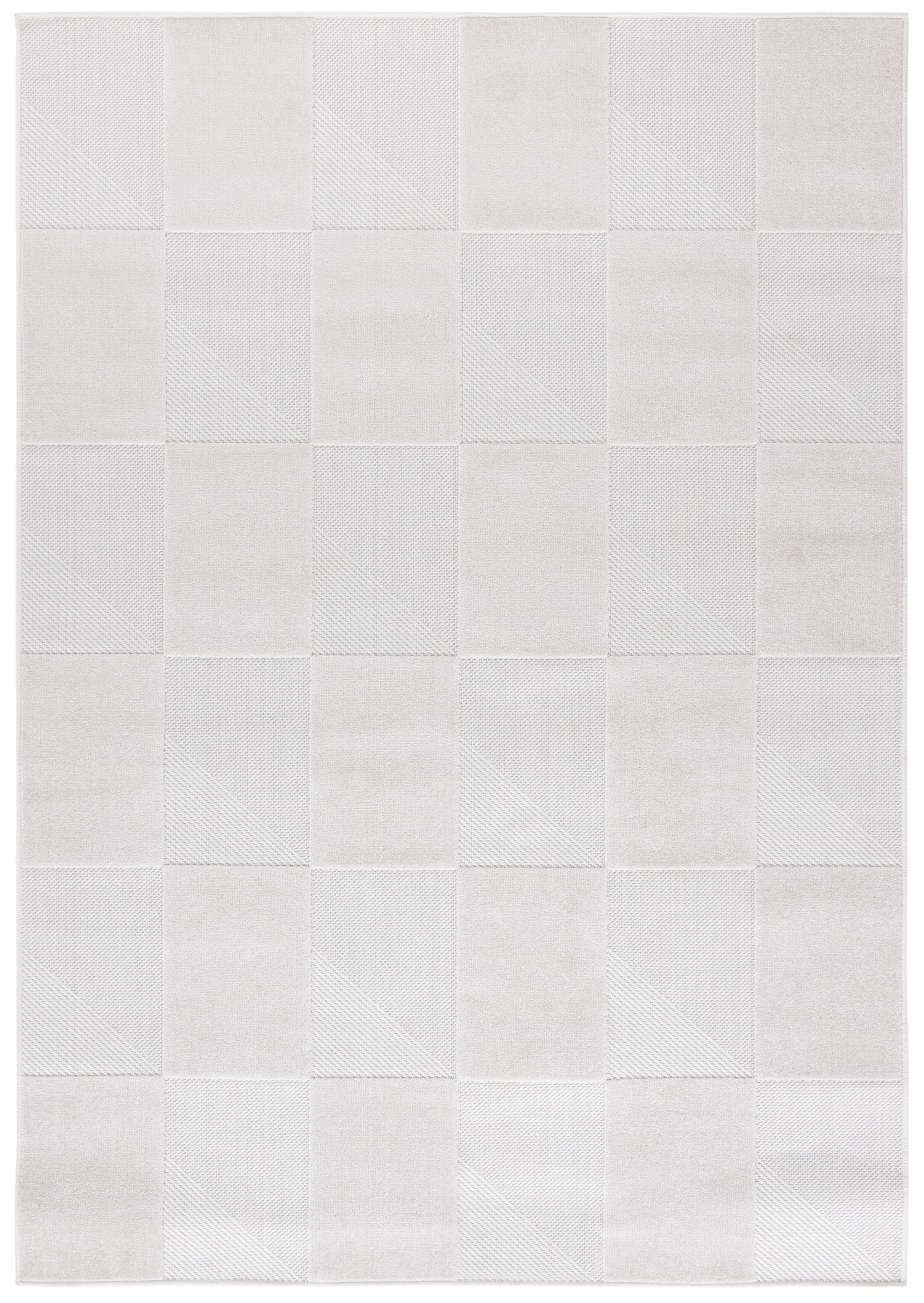 SAFAVIEH Stella Baldwin Checkered Indoor/Outdoor Area Rug, Ivory, 8'2" x 10'