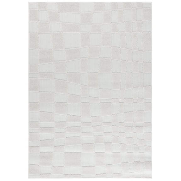SAFAVIEH Stella Bertha Checkered Indoor/Outdoor Area Rug, Ivory, 4' x 6'