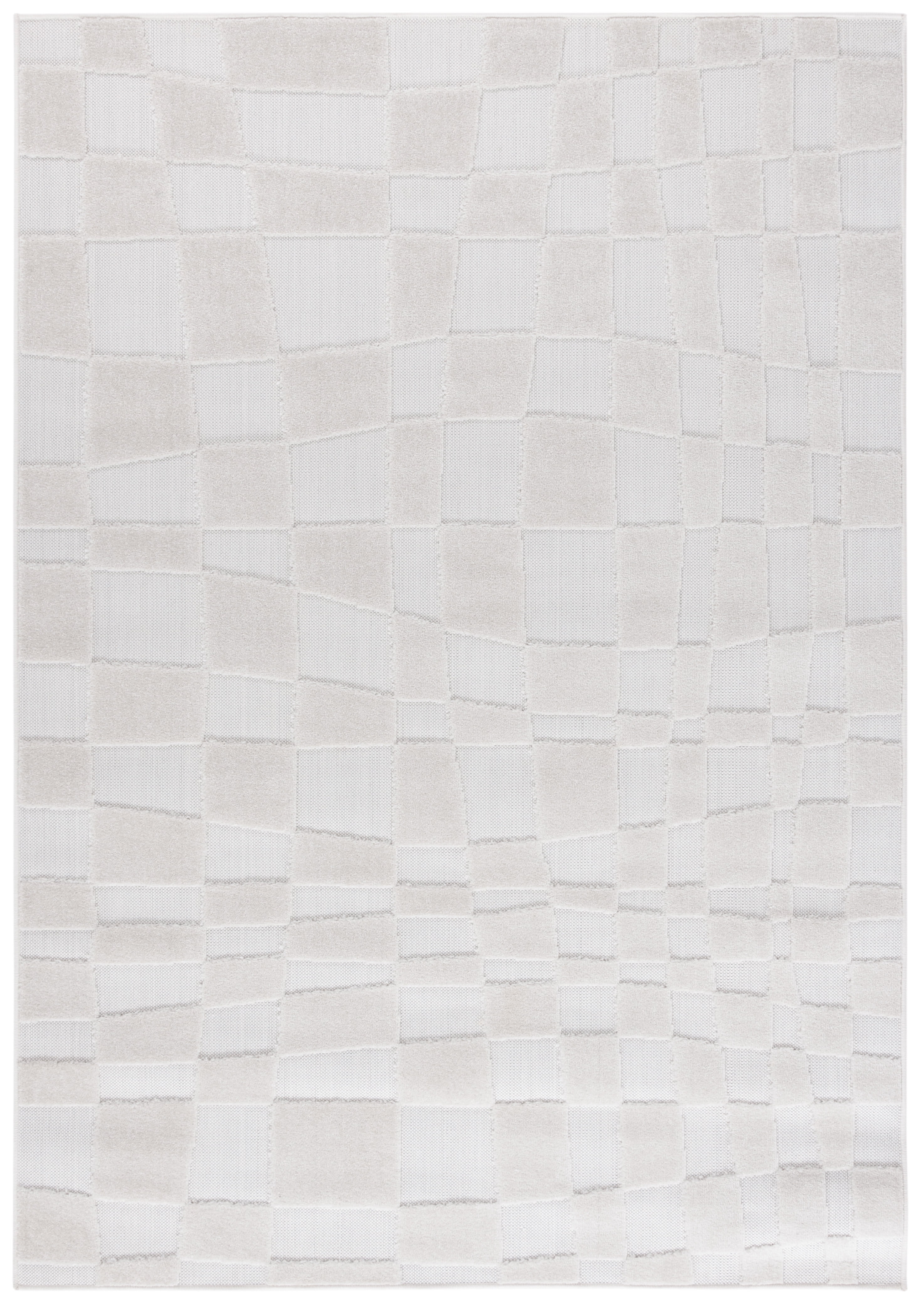 SAFAVIEH Stella Bertha Checkered Indoor/Outdoor Area Rug, Ivory, 8'2" x 10'