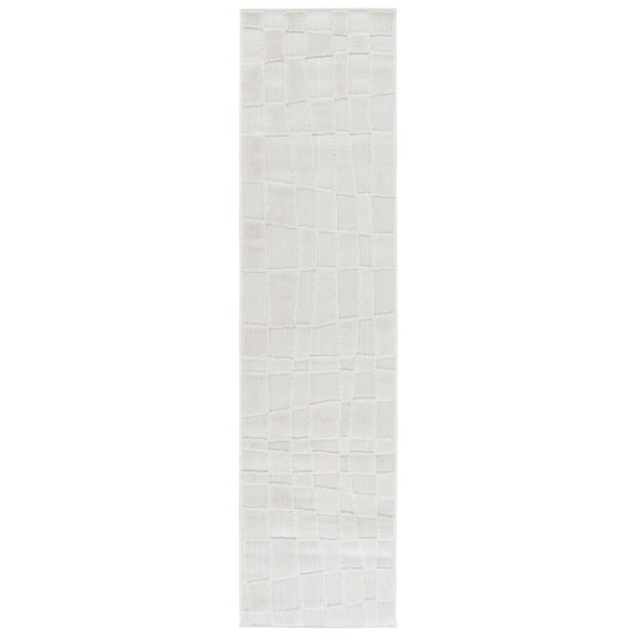 SAFAVIEH Stella Bertha Checkered Indoor/Outdoor Runner Rug, Ivory, 2' x 8'