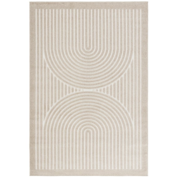 SAFAVIEH Stella Cameron Abstract Indoor/Outdoor Area Rug, Beige/Ivory, 8'2" x 10'