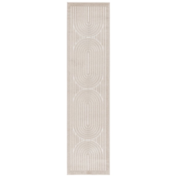 SAFAVIEH Stella Cameron Abstract Indoor/Outdoor Runner Rug, Beige/Ivory, 2' x 8'