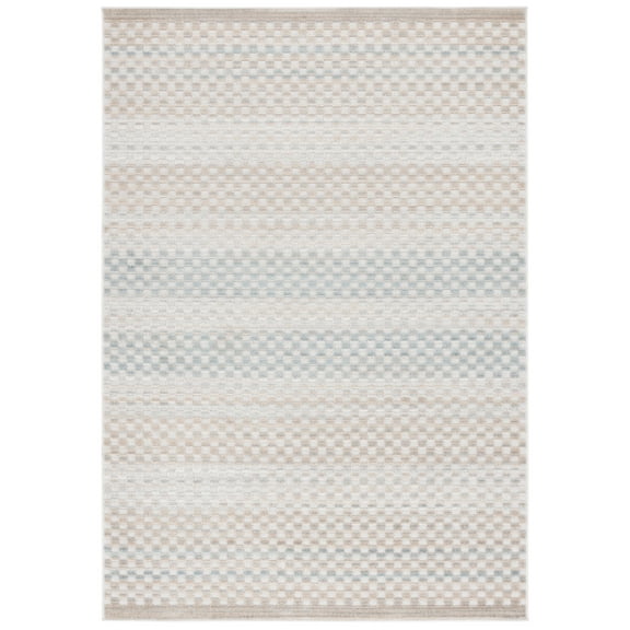 SAFAVIEH Stella Chauncey Geometric Indoor/Outdoor Area Rug, Beige/Blue, 8'2" x 10'