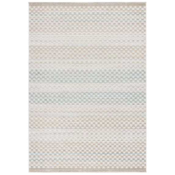 SAFAVIEH Stella Chauncey Geometric Indoor/Outdoor Area Rug, Beige/Blue, 9'2" x 12'