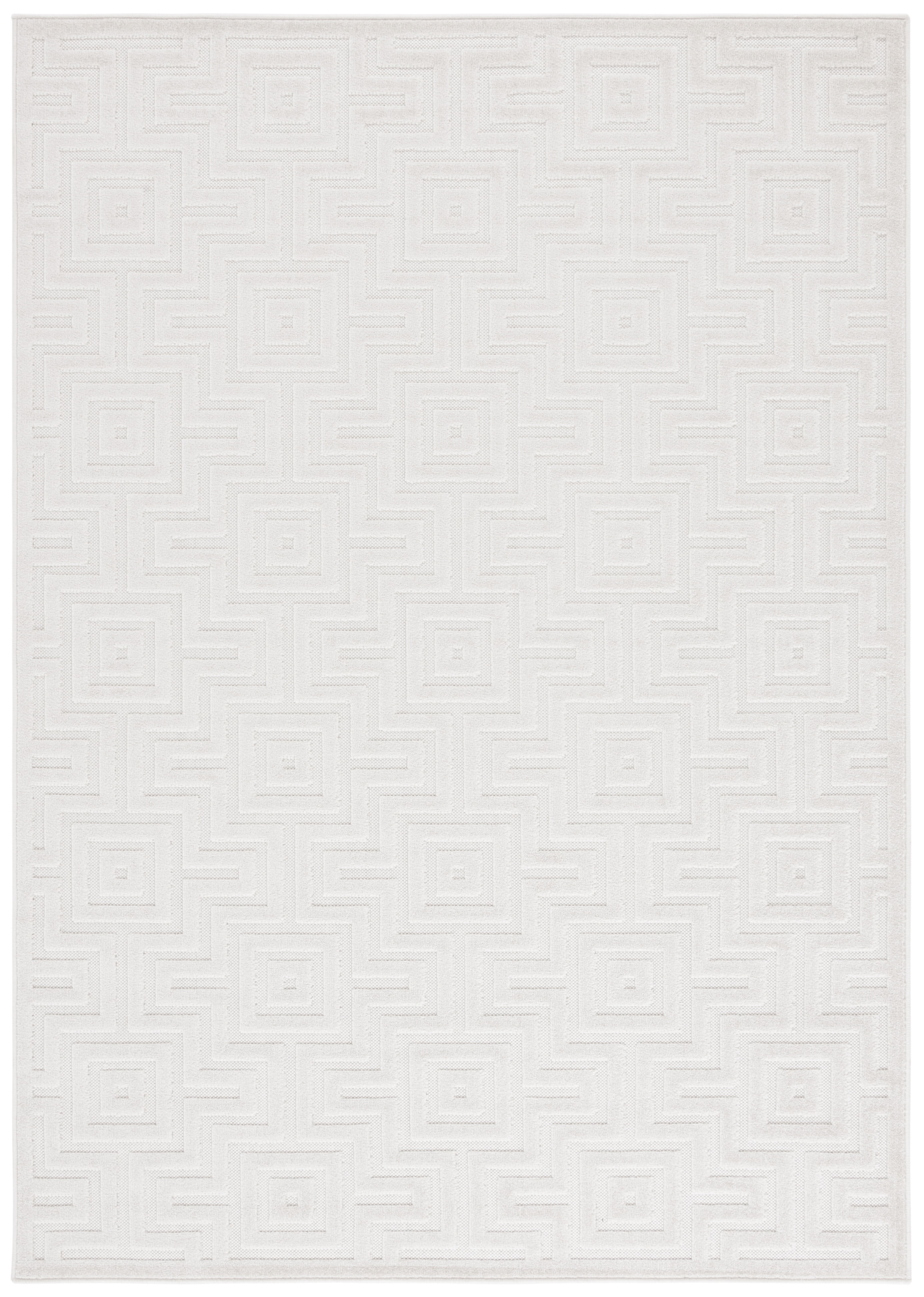 SAFAVIEH Stella Emalee Geometric Indoor/Outdoor Area Rug, Ivory, 8'2" x 10'