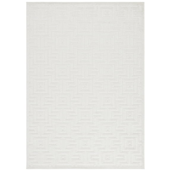 SAFAVIEH Stella Emalee Geometric Indoor/Outdoor Area Rug, Ivory, 8'2" x 10'