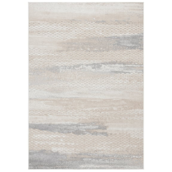 SAFAVIEH Stella Garth Abstract Indoor/Outdoor Area Rug, Beige/Gray, 4' x 6'