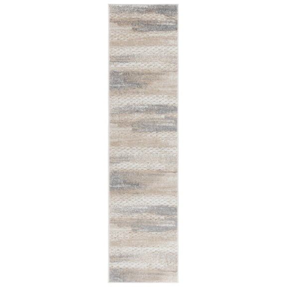 SAFAVIEH Stella Garth Abstract Indoor/Outdoor Runner Rug, Beige/Gray, 2' x 8'