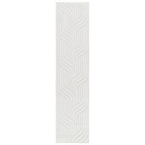 SAFAVIEH Stella Makayla Geometric Indoor/Outdoor Runner Rug, Ivory, 2' x 8'