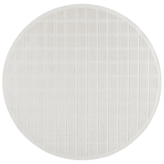 SAFAVIEH Stella Rosamund Geometric Indoor/Outdoor Area Rug, Ivory, 6'7" x 6'7" Round