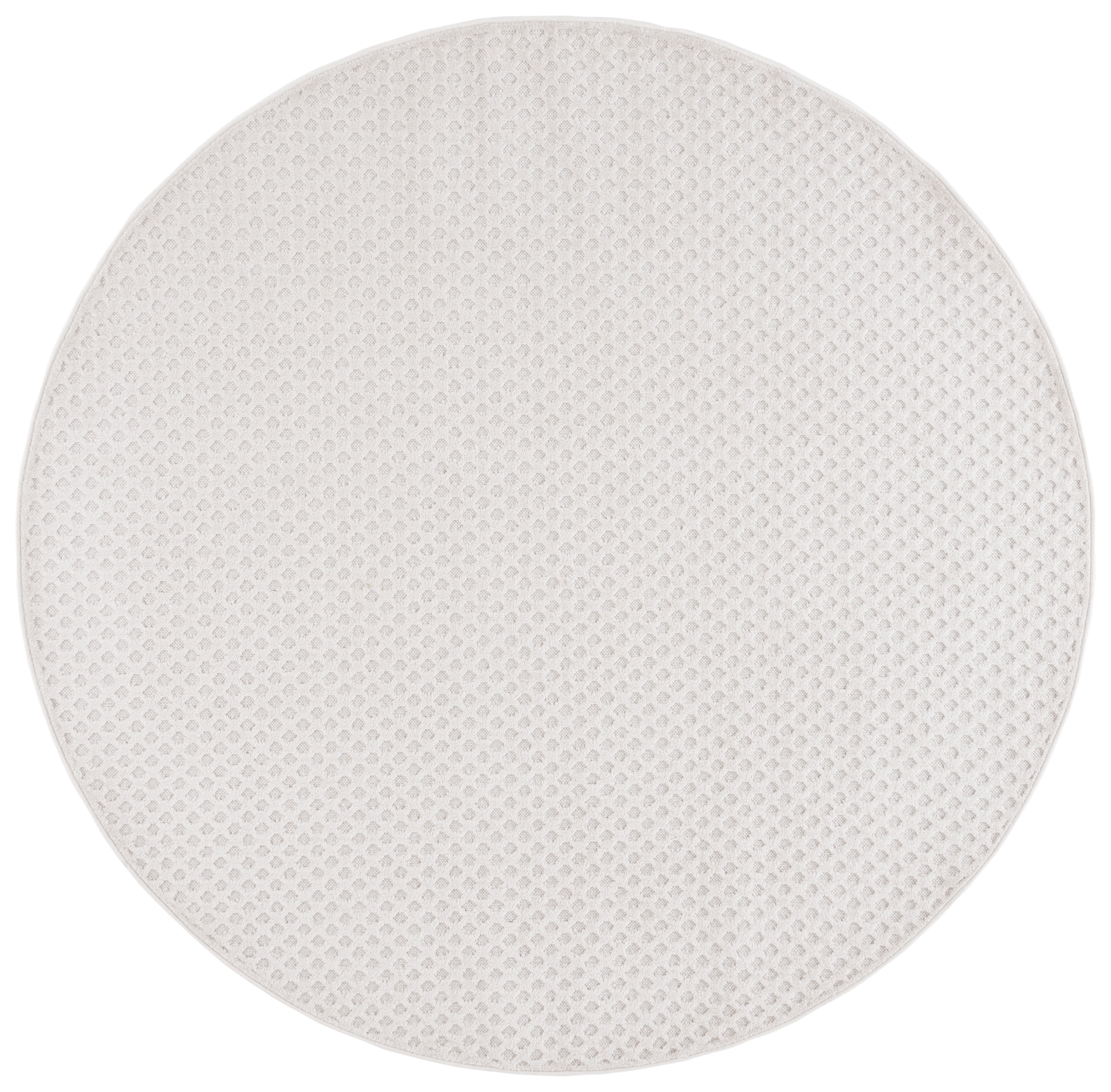 SAFAVIEH Stella Rosheen Geometric Indoor/Outdoor Area Rug, Ivory, 6'7" x 6'7" Round