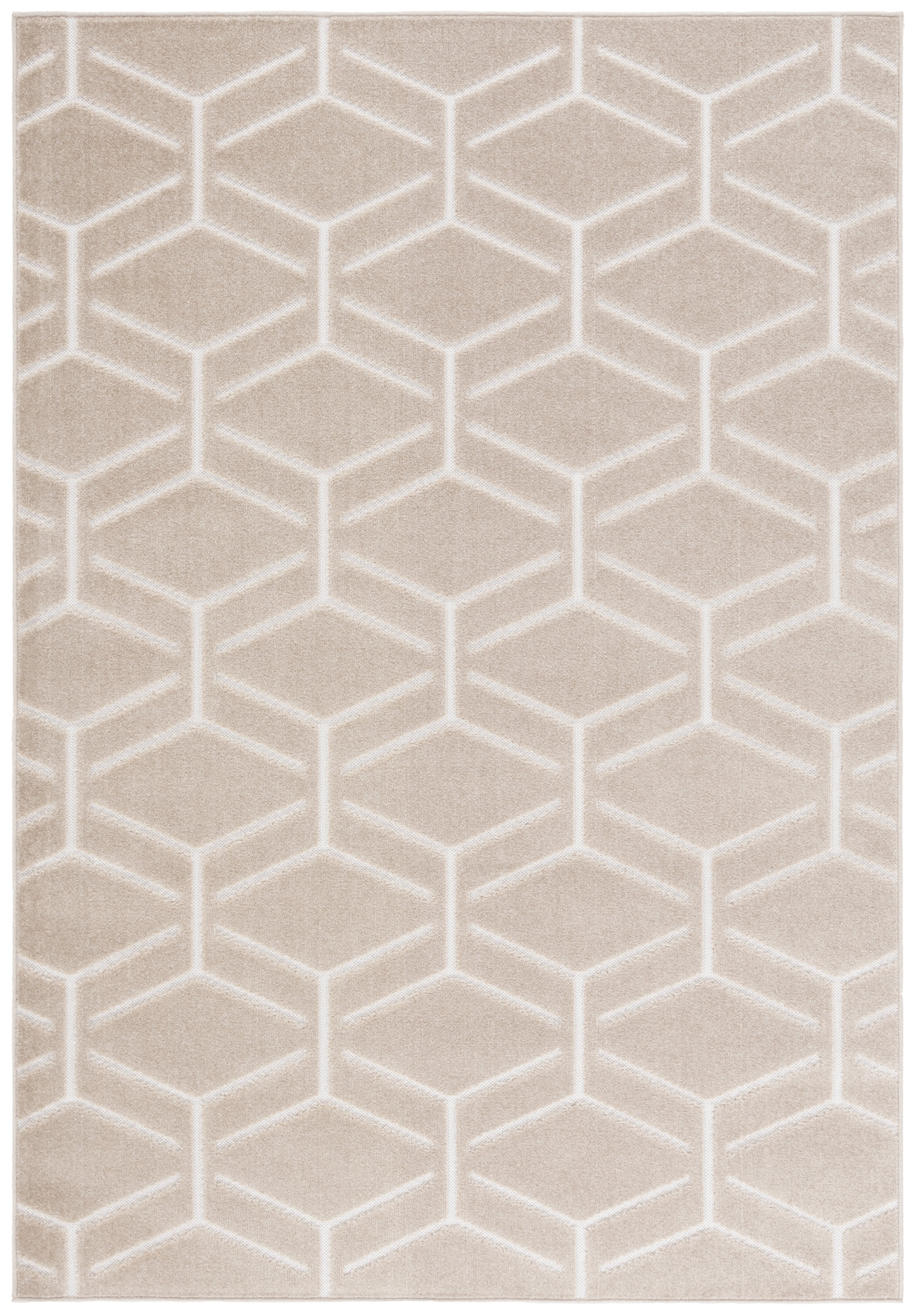 SAFAVIEH Stella Ruadhan Geometric Indoor/Outdoor Area Rug, Beige, 5'3" x 7'6"