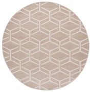 SAFAVIEH Stella Ruadhan Geometric Indoor/Outdoor Area Rug, Beige, 6'7" x 6'7" Round