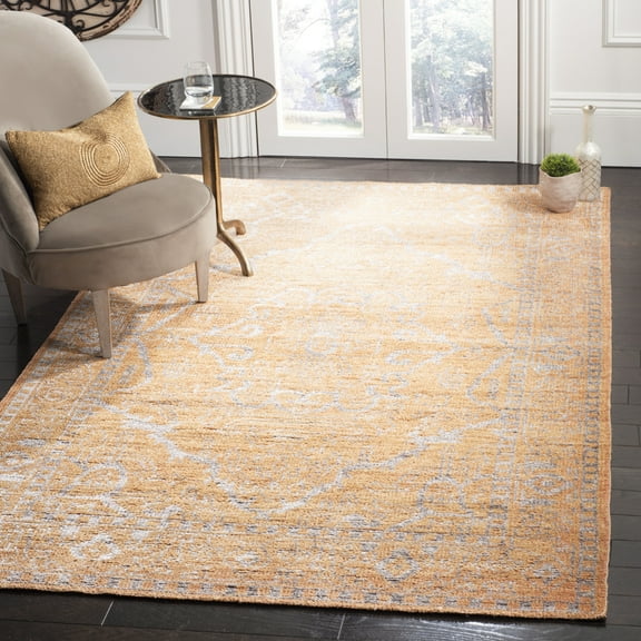 SAFAVIEH Stone Wash Claud Geometric Bordered Area Rug, Brown/Silver, 8' x 10'