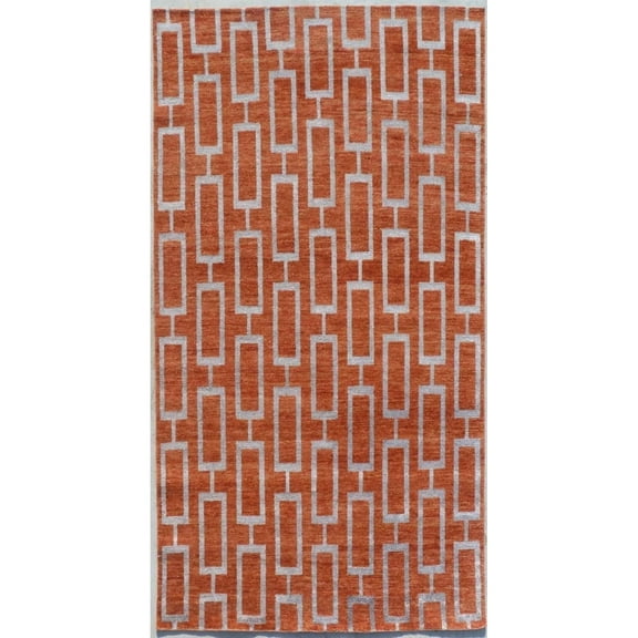 SAFAVIEH Stone Wash Dustin Geometric Area Rug, Rust, 4' x 6'