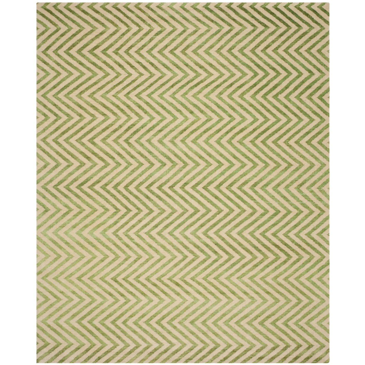 Hand-Knotted Stone Wash Sage Green Wool 8' x 10' Area Rug