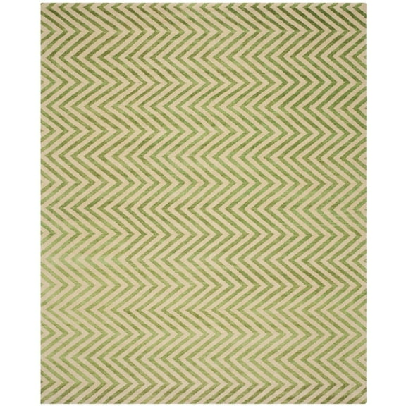 SAFAVIEH Stone Wash Lucetta Geometric Chevron Area Rug, Sage, 8' x 10'