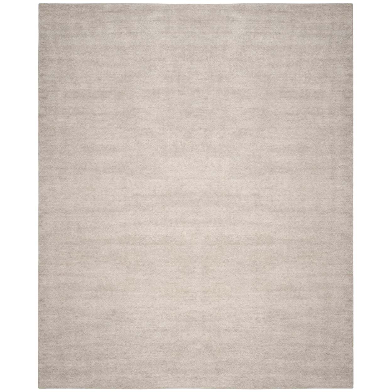 Light Grey Hand-Knotted Wool and Viscose 8' x 10' Area Rug