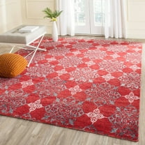 SAFAVIEH Stone Wash Raphael Geometric Area Rug, Red/Ivory, 8' x 10'