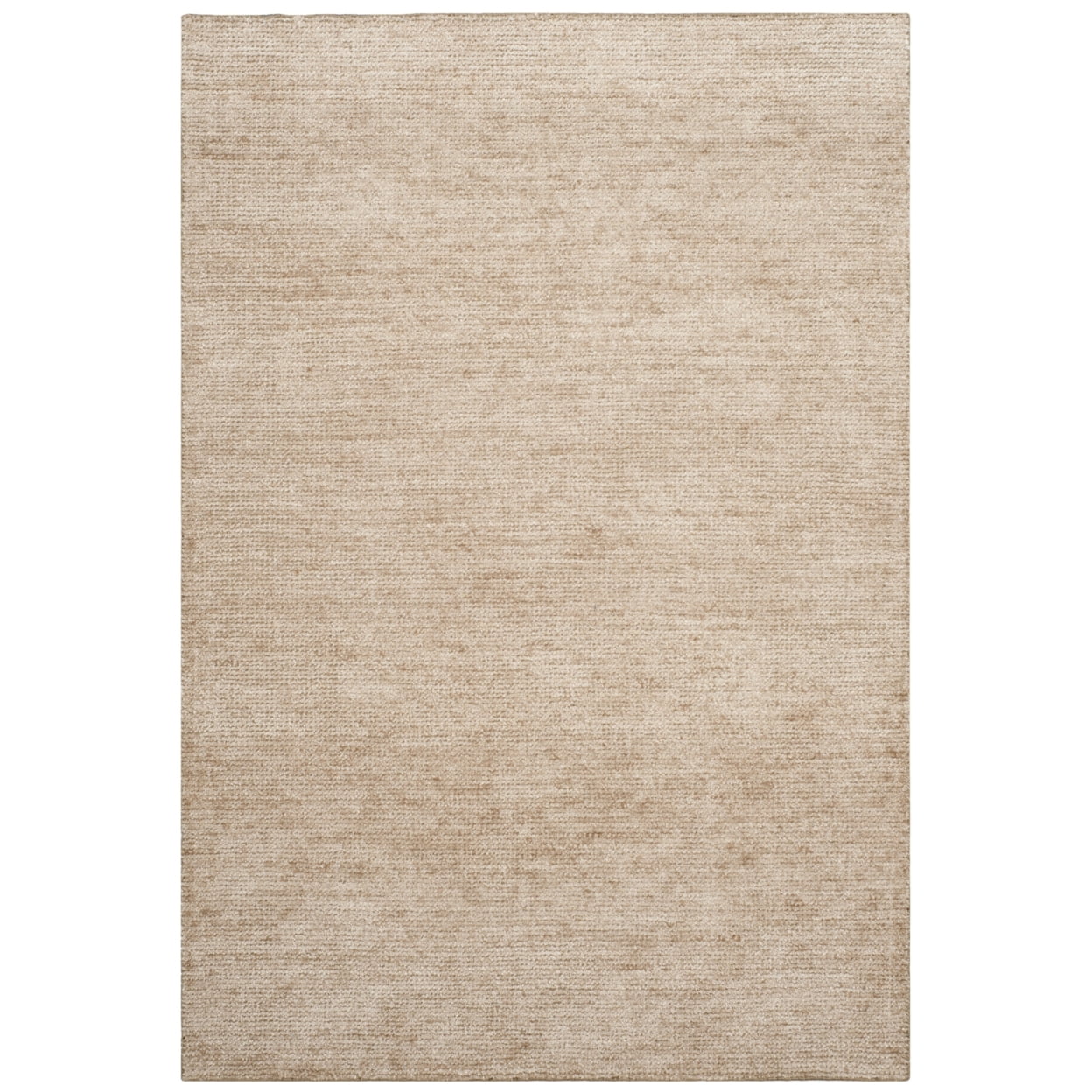 Hand-Knotted Beige Wool and Viscose 4' x 6' Area Rug