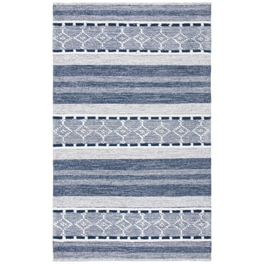 SAFAVIEH Striped Kilim Anselmo Striped Area Rug, Navy/Ivory, 4' x 6'