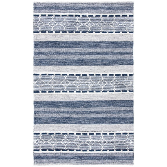 SAFAVIEH Striped Kilim Anselmo Striped Area Rug, Navy/Ivory, 8' x 10'