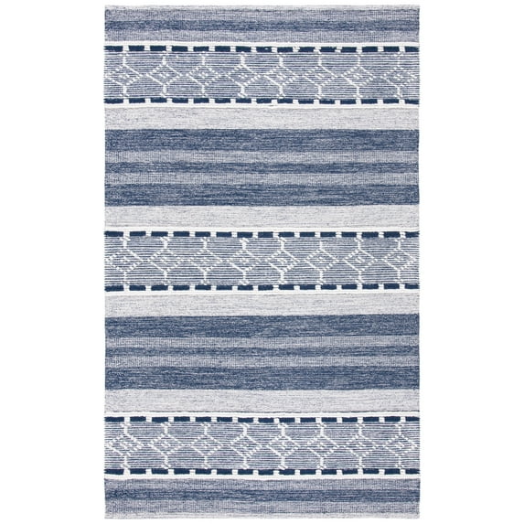 SAFAVIEH Striped Kilim Anselmo Striped Area Rug, Navy/Ivory, 8' x 10'