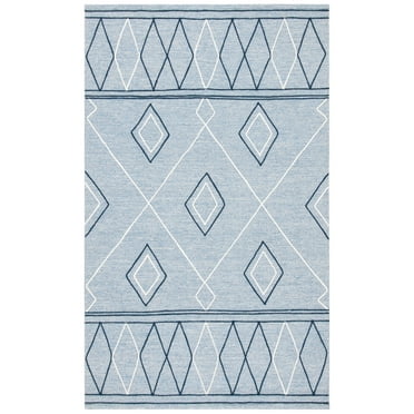 SAFAVIEH Striped Kilim Bronagh Geometric Area Rug, Light Blue/Ivory, 8' x 10'