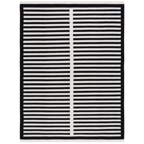 SAFAVIEH Striped Kilim Cady Striped Area Rug, Ivory/Black, 8' x 10'