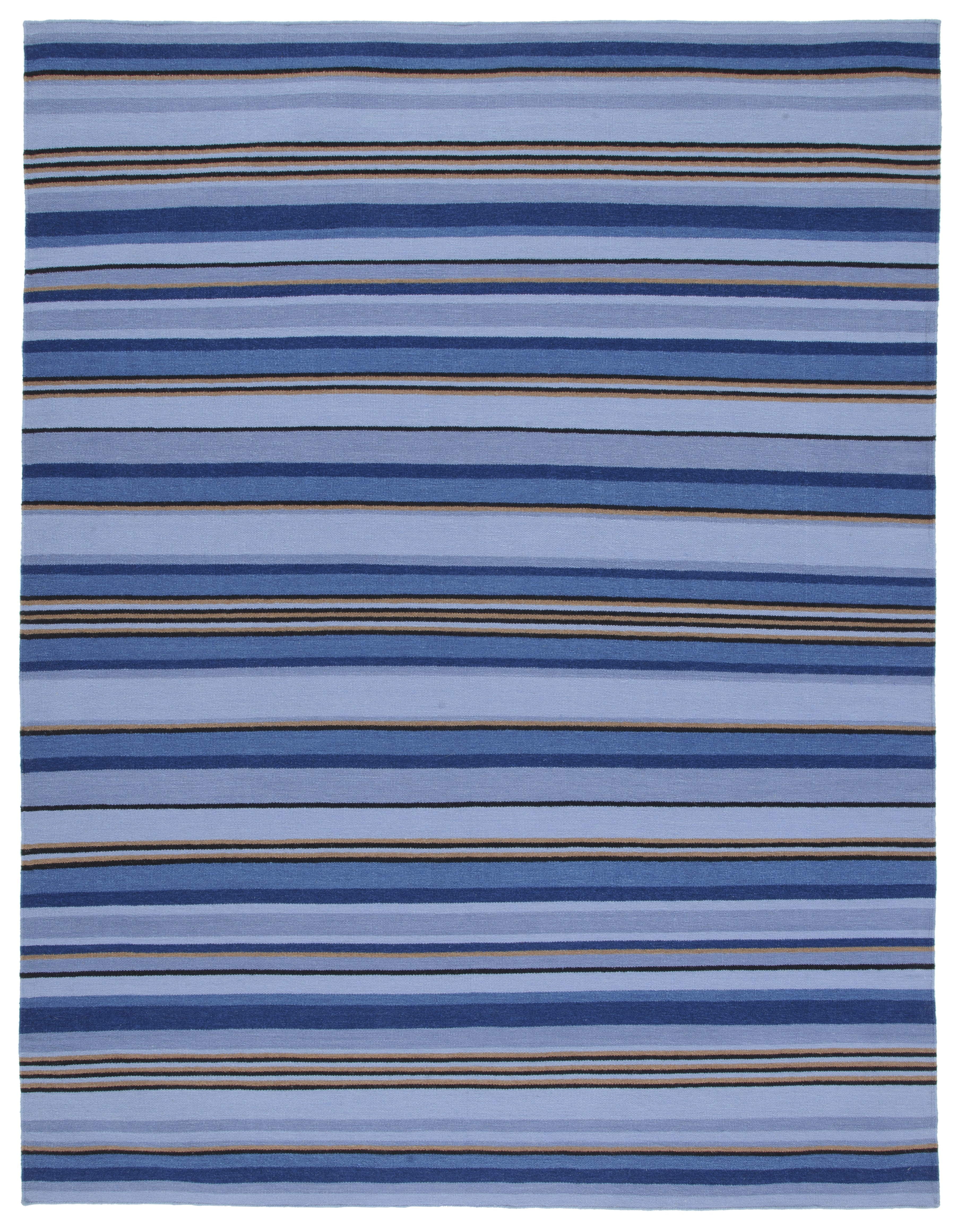 Handmade Red and Orange Striped Wool 8' x 10' Area Rug