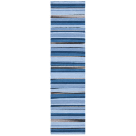 SAFAVIEH Striped Kilim Colbert Striped Runner Rug, Blue/Rust, 2'3" x 9'