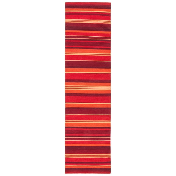 SAFAVIEH Striped Kilim Colbert Striped Runner Rug, Red, 2'3" x 9'