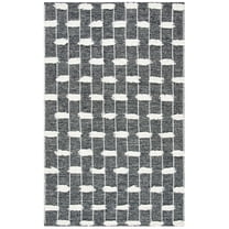 SAFAVIEH Striped Kilim Delaney Striped Area Rug, Black/Ivory, 8' x 10'