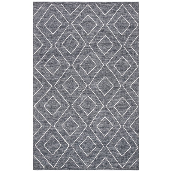 SAFAVIEH Striped Kilim Dev Diamond Area Rug, Dark Grey, 9' x 12'