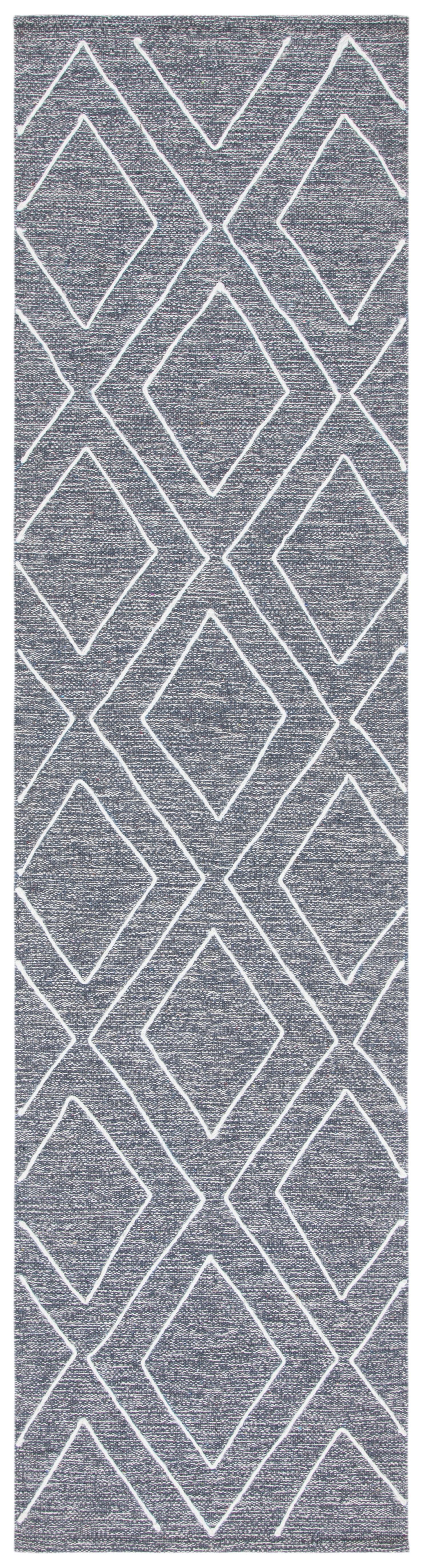 Handwoven Gray Stripe Kilim 27" Wool-Cotton Blend Rug