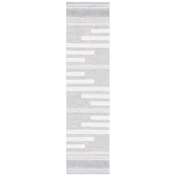 SAFAVIEH Striped Kilim Eamon Striped Runner Rug, Silver/Grey, 2'3" x 9'