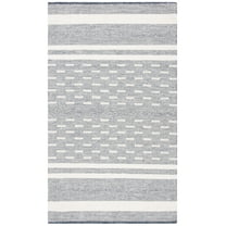 SAFAVIEH Striped Kilim Ekaterina Striped Cotton Area Rug, Navy/Ivory, 8' x 10'