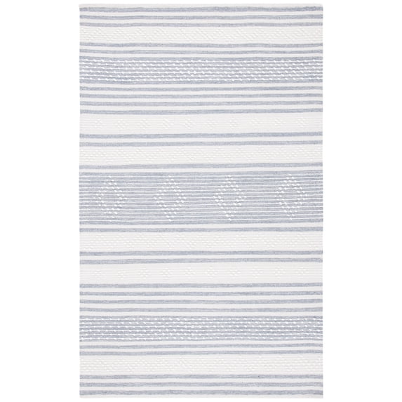 SAFAVIEH Striped Kilim Fergal Striped Area Rug, Silver/Ivory, 10' x 14'