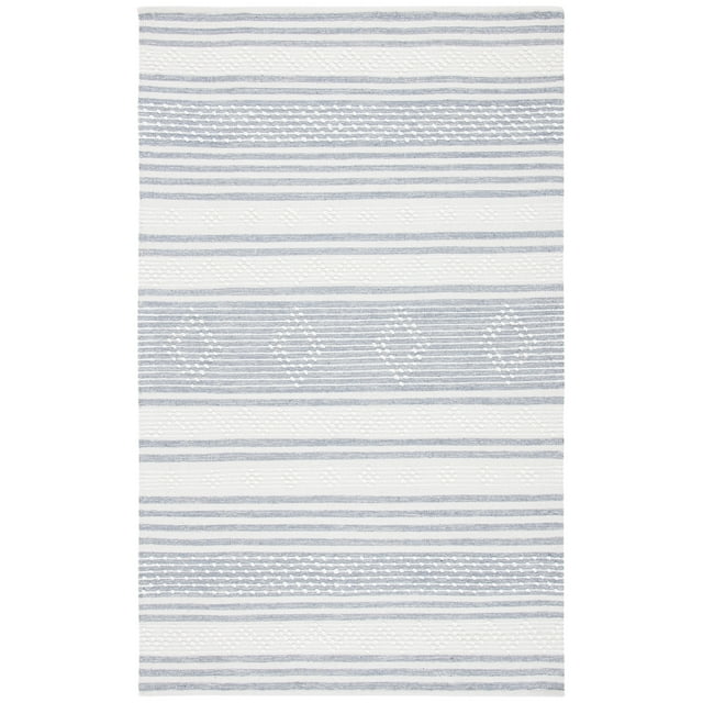SAFAVIEH Striped Kilim Fergal Striped Area Rug, Silver/Ivory, 6' x 9'