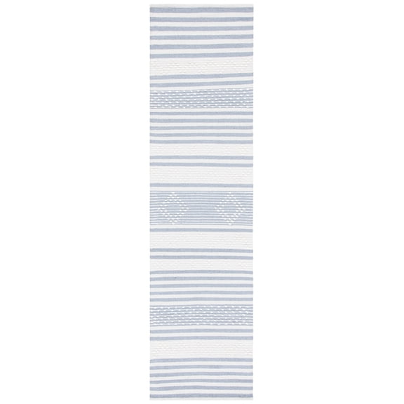 SAFAVIEH Striped Kilim Fergal Striped Runner Rug, Silver/Ivory, 2'3" x 11'7"